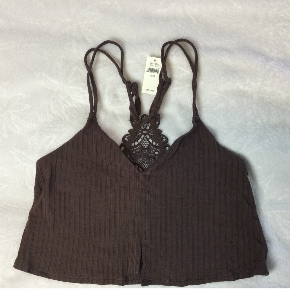 Aerie Ribbed Crop Top Racerback Tank Bralette XS NWT